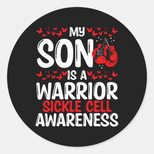 鎌細胞認識度リボン生存者私の息子は ラウンドシール (正面)