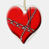 鎖でつながれたハート セラミックオーナメント (右)