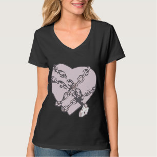 鎖でつながれたハート(女性) Tシャツ