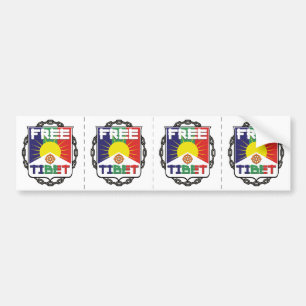 鎖でつながれた自由なチベット バンパーステッカー