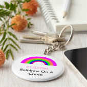 鎖にカスタム付いた虹 キーホルダー (側面)