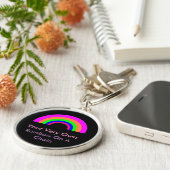 鎖にカスタム付いた虹 キーホルダー (側面)