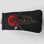 鎖に繋がれた赤い薔薇 ゴルフヘッドカバー (正面)