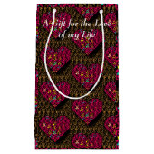 鎖に閉じ込められたハートロマンチック スモールペーパーバッグ (正面)