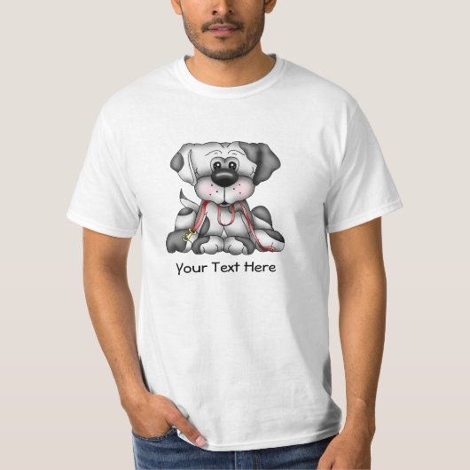 鎖を持つ犬(カスタマイズ可能な) Tシャツ (正面)