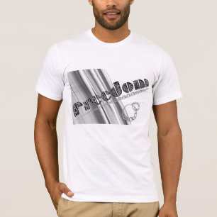 鎖中の自由書金銀効果 Tシャツ