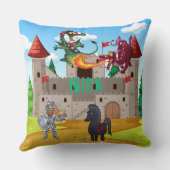 鎧と輝く龍の間抜け騎士 クッション (裏面)