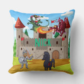 鎧と輝く龍の間抜け騎士 クッション (正面)