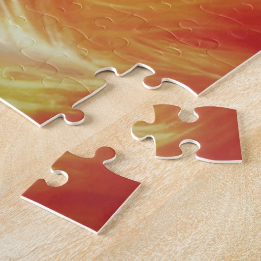 鎧の水の色オレンジ色の保護の天使 ジグソーパズル (側面)