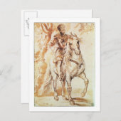 鎧をまとった騎士(ペンと紙) ポストカード (正面/裏面)