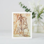 鎧をまとった騎士(ペンと紙) ポストカード (スタンド正面)