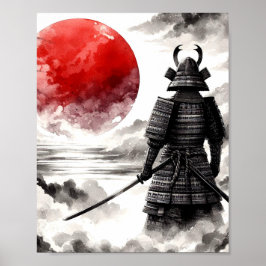 鎧を着た侍伝統的士のポスター ポスター