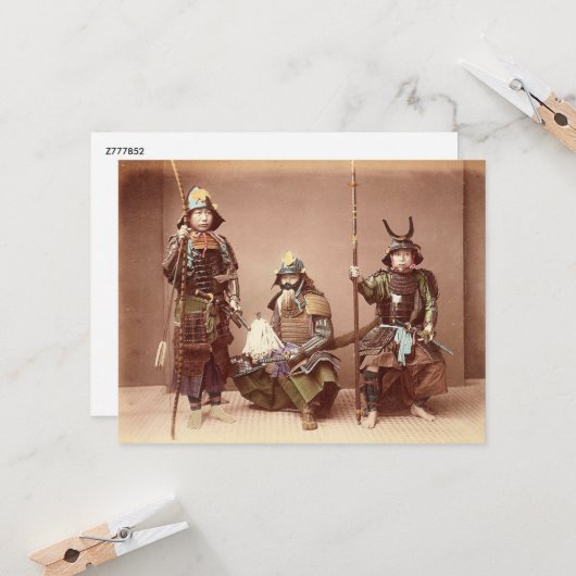 鎧を着た侍 カード (正面/裏面インサイチュ)