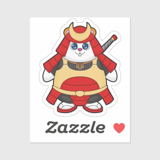 鎧を着た戦士としてのハムスター シール (シート)