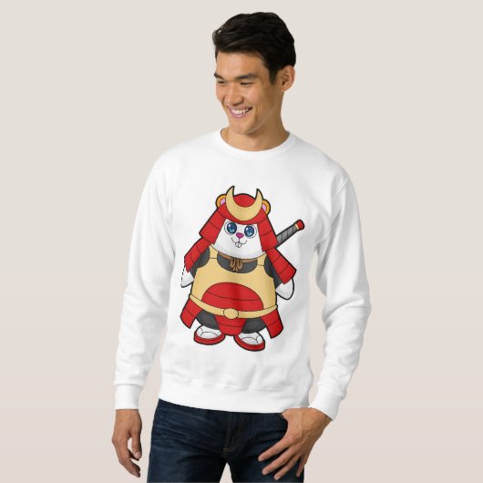 鎧を着た戦士としてのハムスター スウェットシャツ (正面フル)