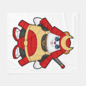 鎧を着た戦士としてのハムスター フリースブランケット (正面(横))