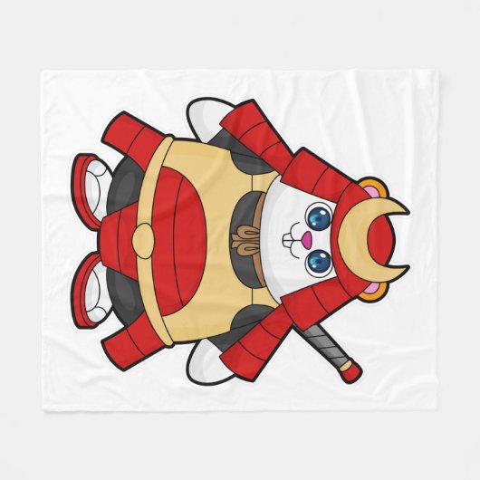 鎧を着た戦士としてのハムスター フリースブランケット (正面(横))