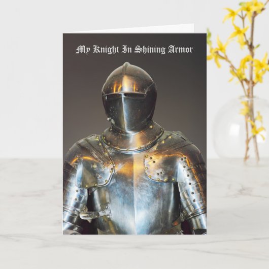 鎧を着た輝く騎士 カード (黄色い花)