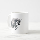 鎧威厳のあるを着たユニコーンと騎士。 コーヒーマグカップ (正面左)
