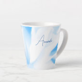 鎮静ブルーフローラプリントスモールラテマグ カフェラテマグ (右アングル)