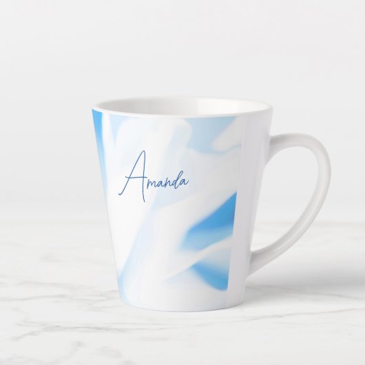 鎮静ブルーフローラプリントスモールラテマグ カフェラテマグ (右)