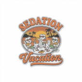 鎮静休暇 レトロ歯科ユーモアTシャツデザイン シール (正面)