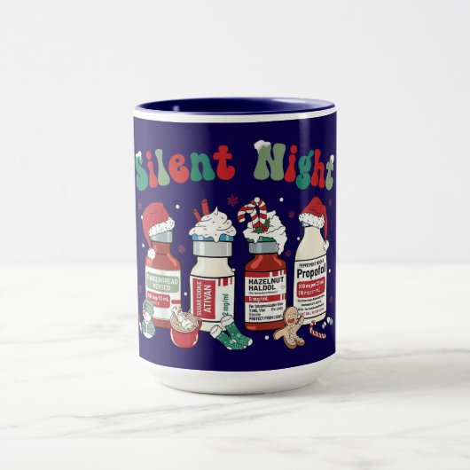 鎮静剤をイメージしたクリスマスデザイン「静かな夜」 マグカップ (中央)