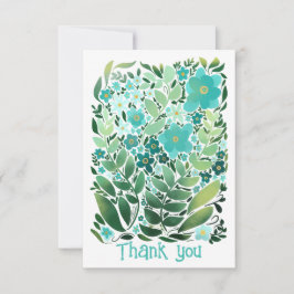 鎮静抽象芸術フローラフラットサンキューカード サンキューカード