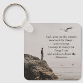 鎮魂の祈り 瞑想的なビーチの風景 キーホルダー (正面)