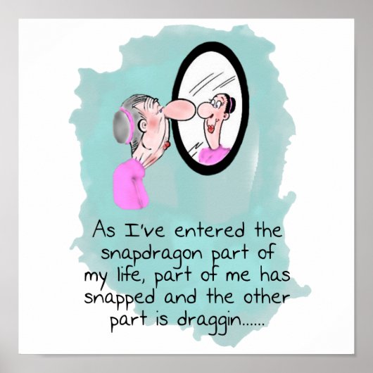 鏡おもしろいに映る老婆 ポスター (正面)