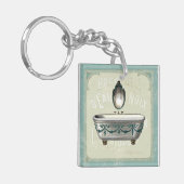 鏡が付いているヴィンテージの浴槽 キーホルダー