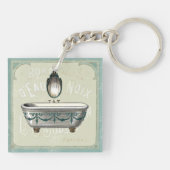 鏡が付いているヴィンテージの浴槽 キーホルダー (裏面)