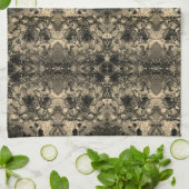 鏡とビロードの外観、クラシックベージュのユニカラー キッチンタオル (折り畳み)