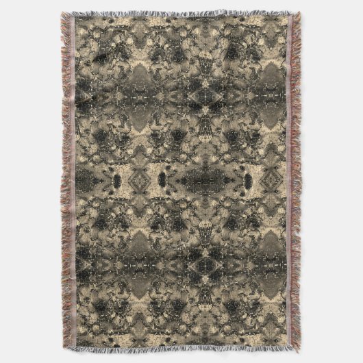 鏡とビロードの外観、クラシックベージュのユニカラー スローブランケット (正面縦)