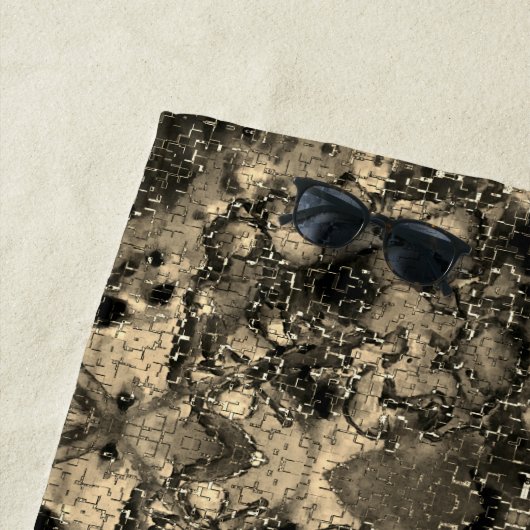 鏡とビロードの外観、クラシックベージュのユニカラー ビーチタオル (インサイチュ)