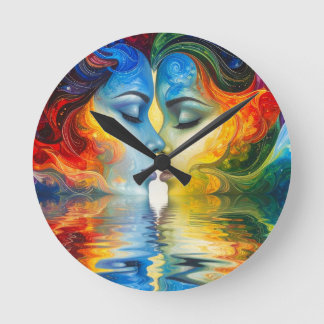 鏡とメモリの間 ラウンド壁時計