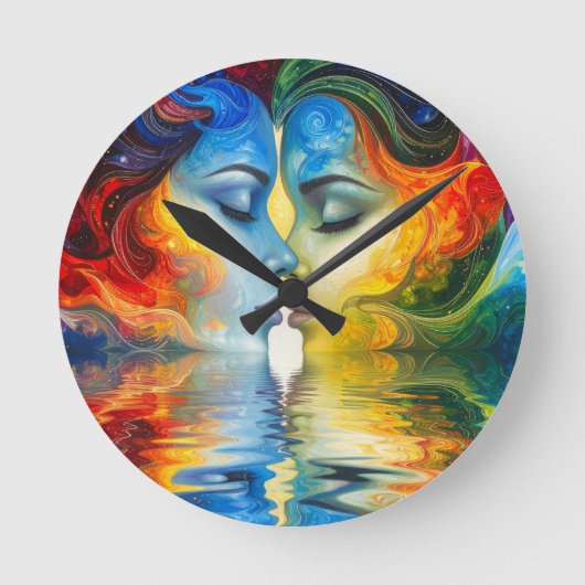 鏡とメモリの間 ラウンド壁時計 (正面)