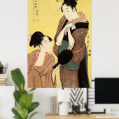 鏡と戯れる女性 ポスター (ホームオフィス)