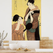 鏡と戯れる女性 ポスター (キッチン)