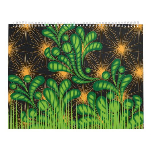 鏡と植物のデザイン カレンダー (カバー)