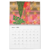 鏡と植物のデザイン カレンダー (3月 2026)