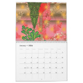 鏡と植物のデザイン カレンダー (1月 2026)