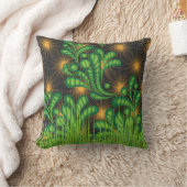 鏡と植物のデザイン クッション (ブランケット)