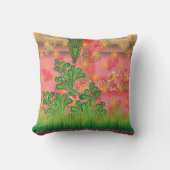 鏡と植物のデザイン クッション (正面)