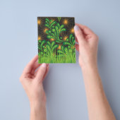 鏡と植物のデザイン チラシ (手)