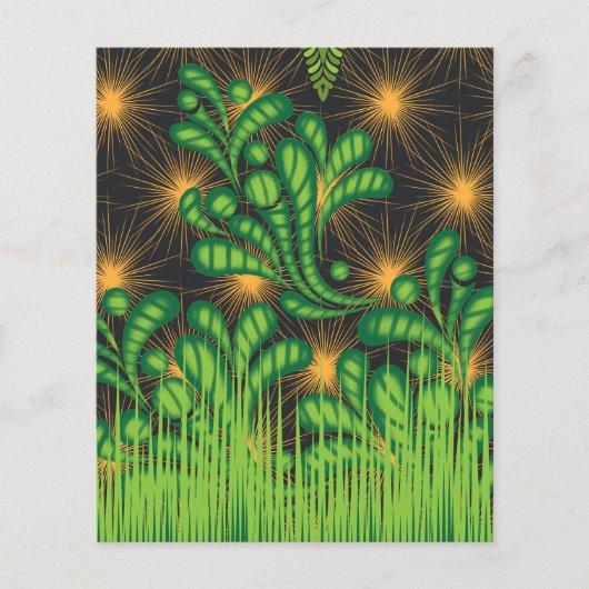 鏡と植物のデザイン チラシ (正面)