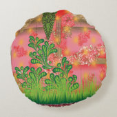 鏡と植物のデザイン ラウンドクッション (裏面)