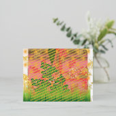 鏡と植物のデザイン 箔シーズンポストカード (立ち正面)