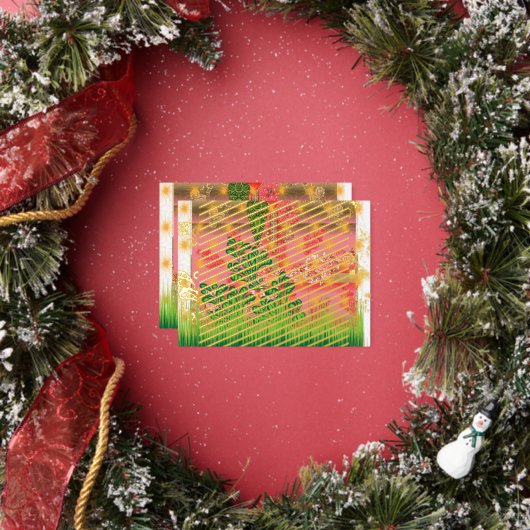 鏡と植物のデザイン 箔シーズンポストカード (インサイチュ)