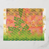 鏡と植物のデザイン 箔シーズンポストカード (正面)